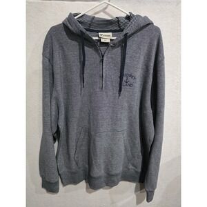 Artisans Whidbey Island Embroidered Hoodie Mens Size L Grey 1/4 Zip Anchor NWOT